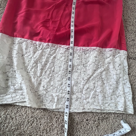 Bright Coral And Lace Maxi Dress - Picture 6 of 6